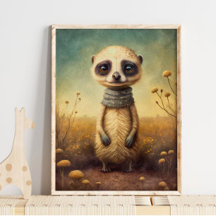 Baby Meerkat African Cute   Meerkat Wall Impressão