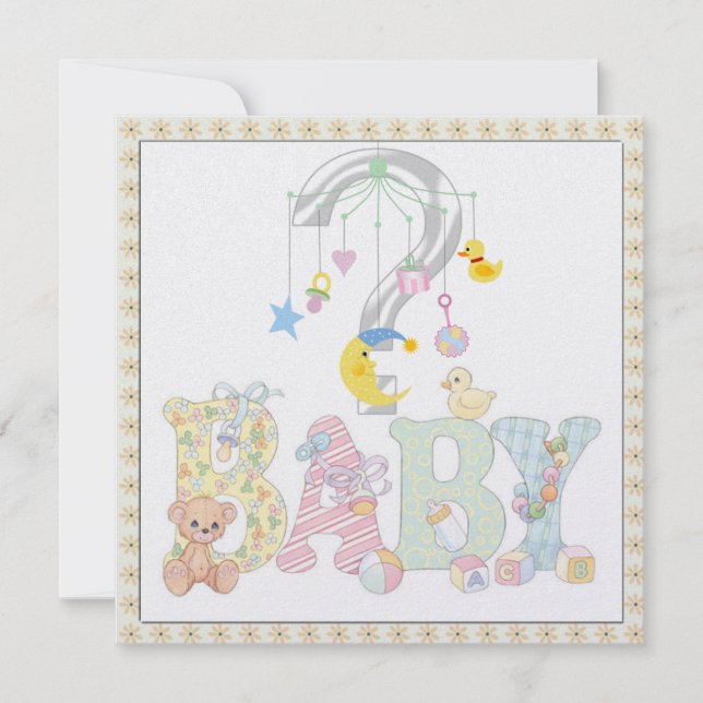 Baby Mobile Gender Revement Convite de festas (Frente)