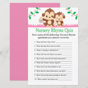 Baby Monkey Nursery Rhyme jogo de chá de fraldas d