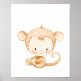 Baby Monkey Nursery Wall Art Impressão