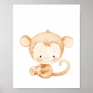 Baby Monkey Nursery Wall Art Impressão