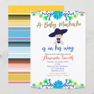 Baby Muchacho Fiesta Chá de fraldas Convite