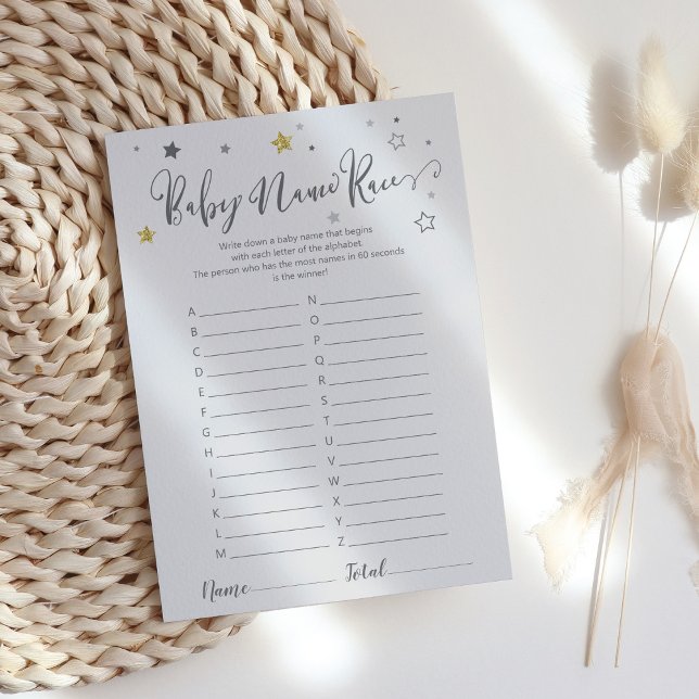 "Baby Name Race" Stars Gênero Jogo de Chá Neutro (Criador carregado)