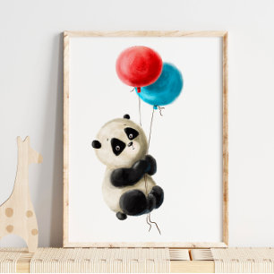 Baby Panda Balloon Impressão Panda Watercolor Im