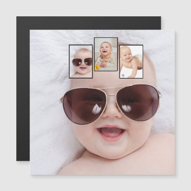 Baby Photo Picture Montage Magnet (Frente/Verso)