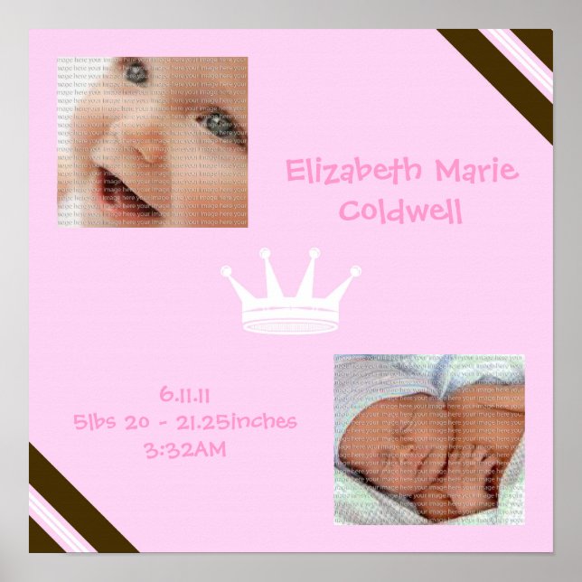 Baby Pink Queen Collage Wall Poster (Frente)