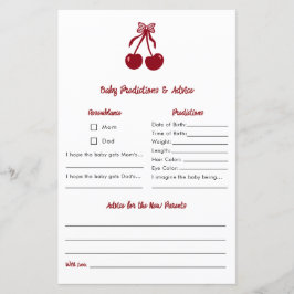 Baby Predictions Advice Cherry Bow Baby Shower