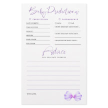Baby Predictions Advice Purple Chá de fraldas Game