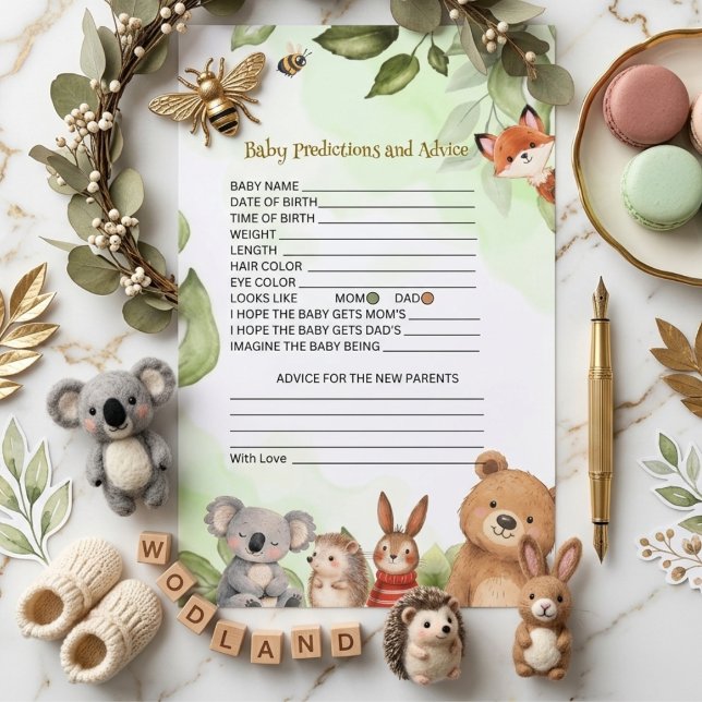 Baby Predictions and Advice Baby Shower card (Criador carregado)