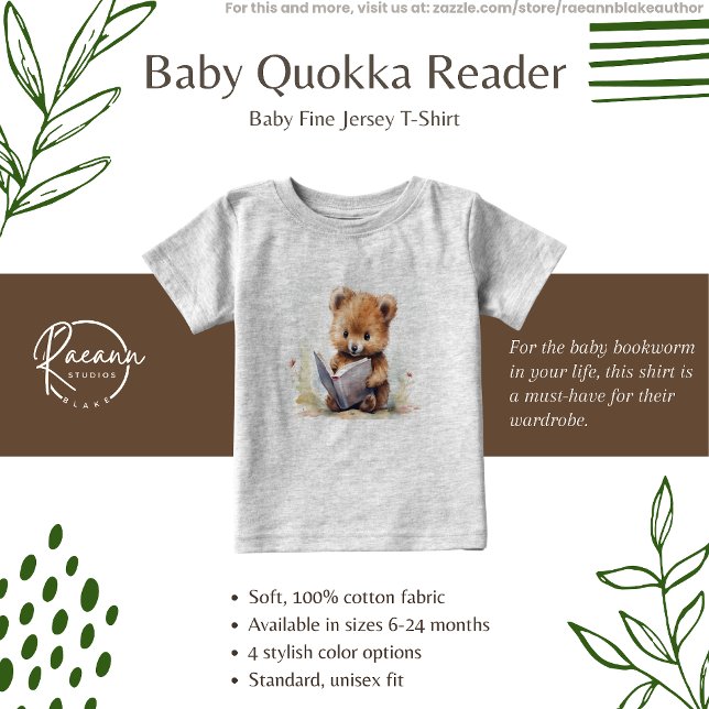Baby Quokka Reader Baby T-Shirt (Criador carregado)