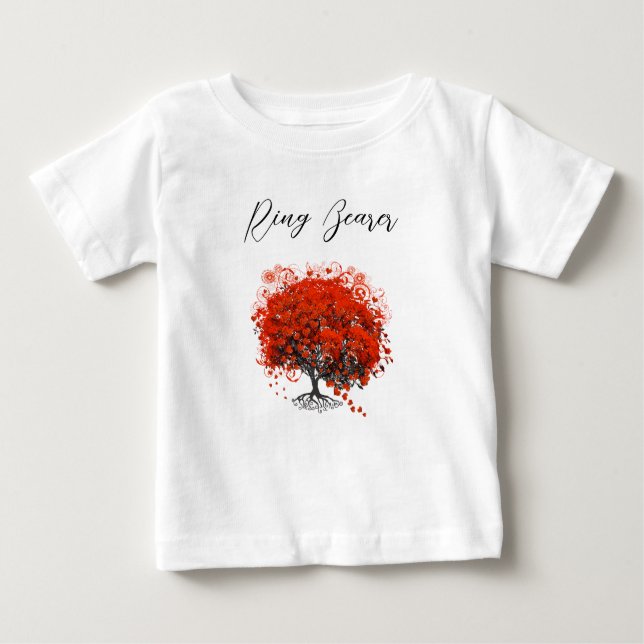 Baby Red Tree Weds T-Shirts Romper (Frente)