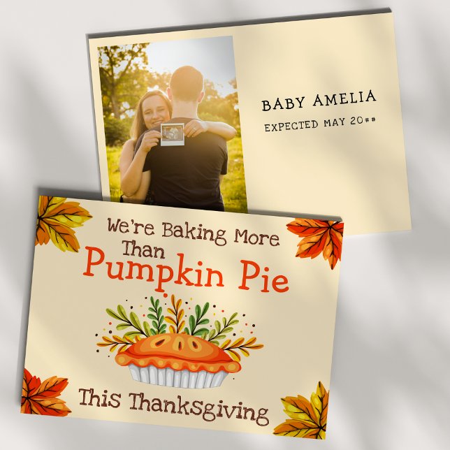 Baby Reveal | Anúncio de Gravidez de Ação de Graça (Criador carregado)