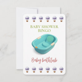 Baby Shower Bingo Card, Funny Game- Baby bathtub