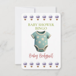 Baby Shower Bingo Card, Funny Game- Baby Bodysuit