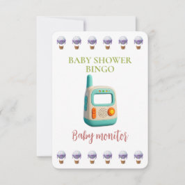 Baby Shower Bingo Card, Funny Game- Baby monitor