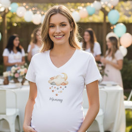 Baby Shower Mommy T-Shirt - Moon & Stars