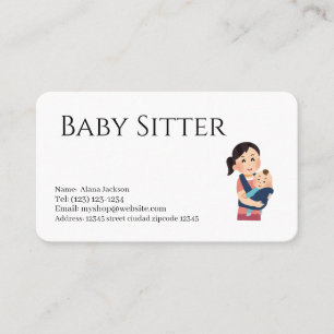 baby sitter services cartão de visita