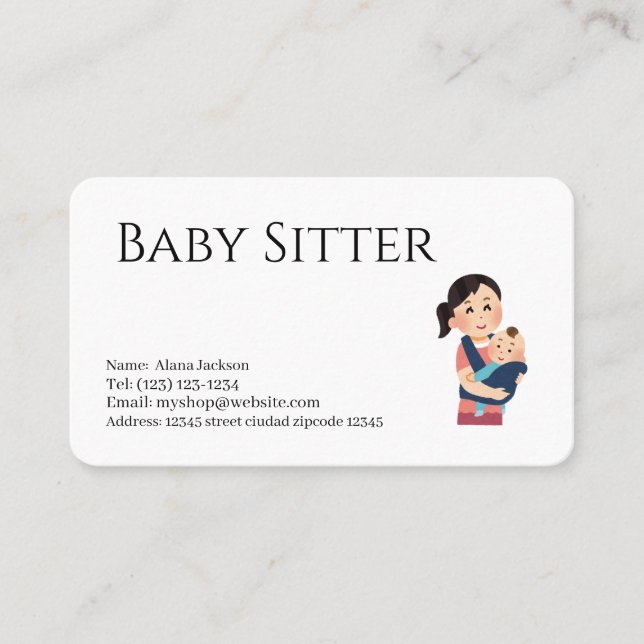 baby sitter services cartão de visita (Frente)
