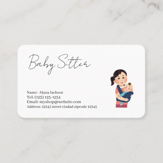 baby sitter services cartão de visita (Frente)