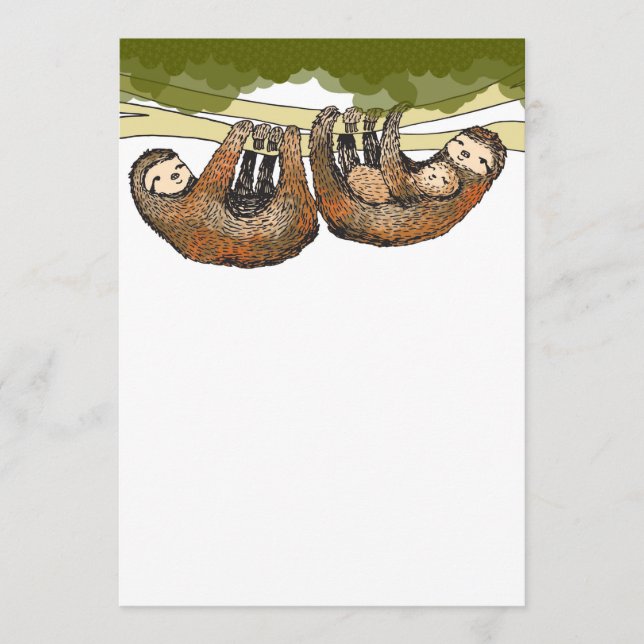 Baby Sloth Chá de fraldas / Novo Anúncio do Bebê (Frente)