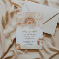 Baby Sprinkle, Boho Rainbow Chá de fraldas Convite