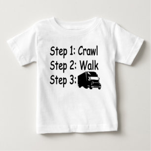 Baby Steps grande caminhão dirigindo t-shirt