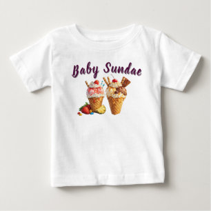  Baby Sundae Camiseta Personalizada de Sorvete   F