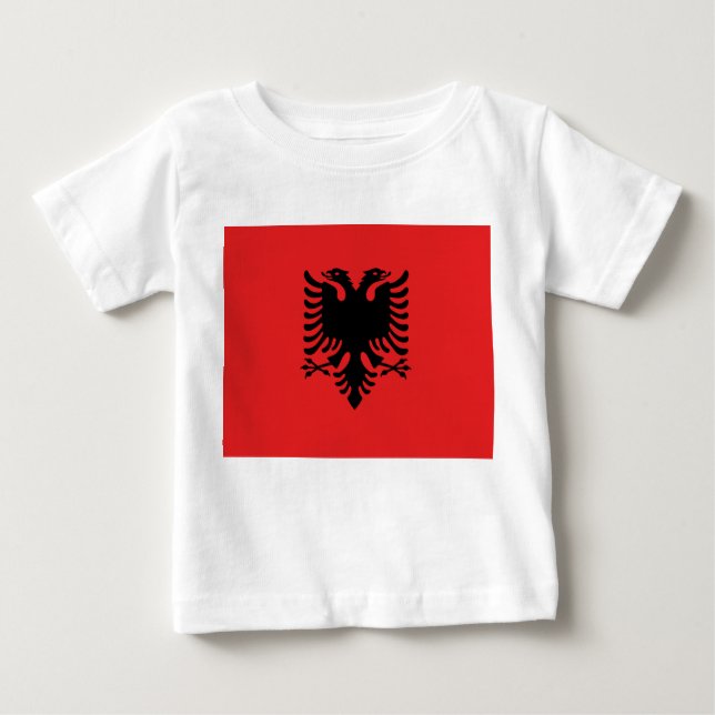 Baby T-Shirt com Bandeira da Albânia (Frente)