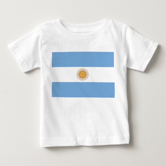 Baby T-Shirt com bandeira da Argentina (Frente)