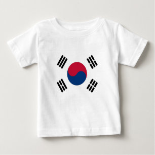 Baby T-Shirt com bandeira da Coreia do Sul
