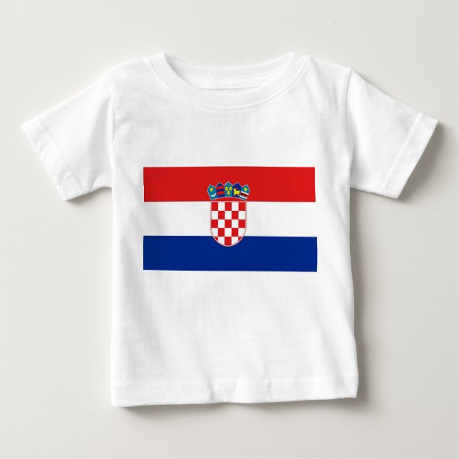 Baby T-Shirt com bandeira da Croácia (Frente)