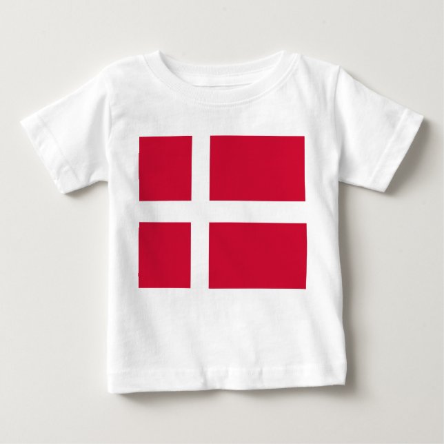 Baby T-Shirt com bandeira da Dinamarca (Frente)