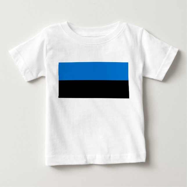 Baby T-Shirt com Bandeira da Estônia (Frente)