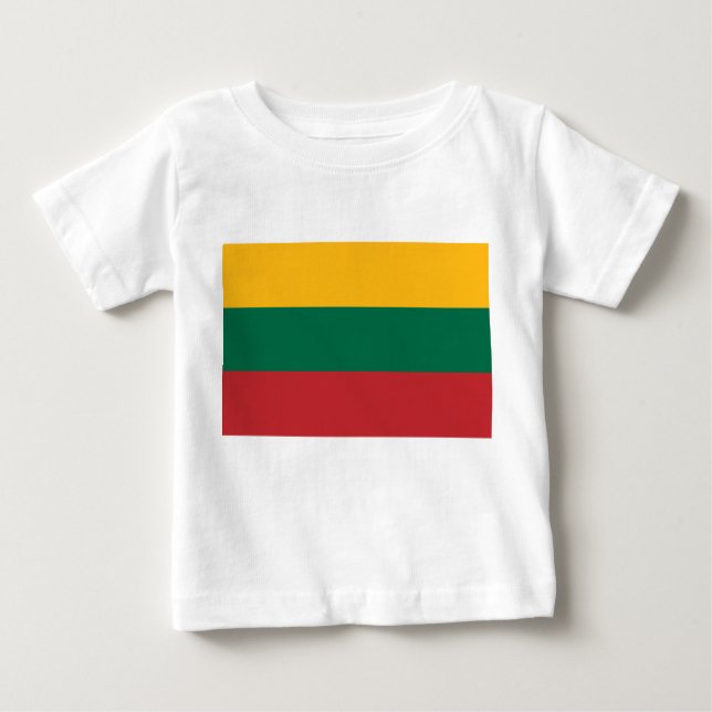 Baby T-Shirt com bandeira da Lituânia (Frente)