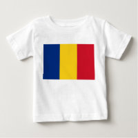 Baby T-Shirt com bandeira da Romênia