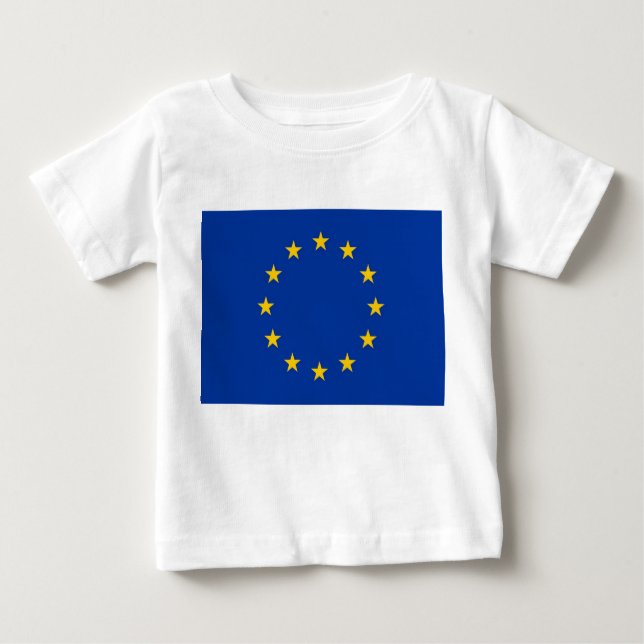 Baby T-Shirt com bandeira da União Europeia (Frente)