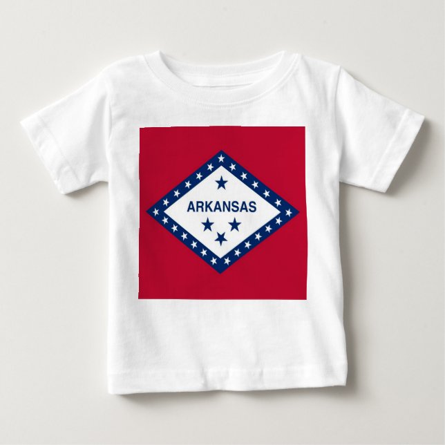Baby T-Shirt com bandeira de Arkansas (Frente)
