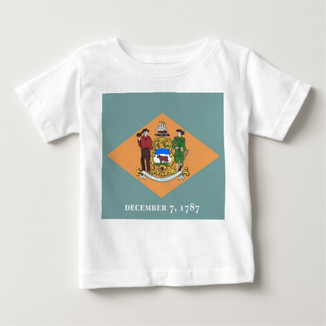 Baby T-Shirt com bandeira de Delaware (Frente)