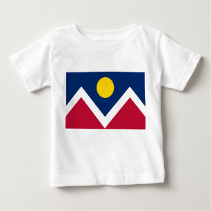 Baby T-Shirt com Bandeira de Denver City, Colorado