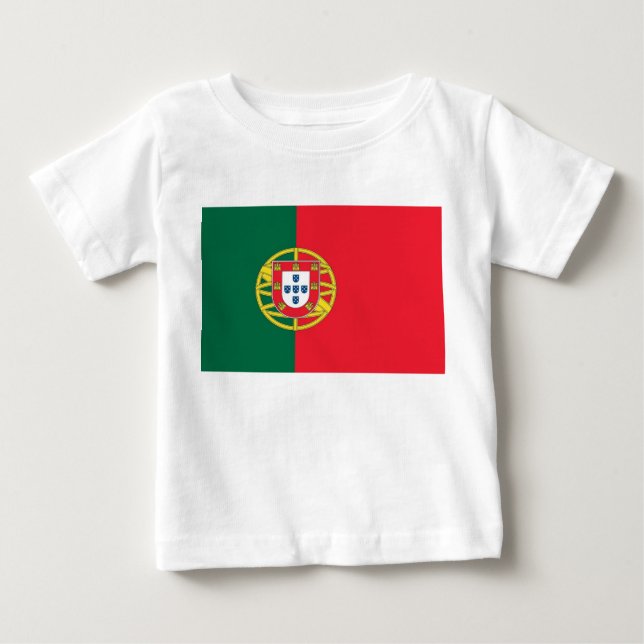 Baby T-Shirt com Bandeira de Portugal (Frente)