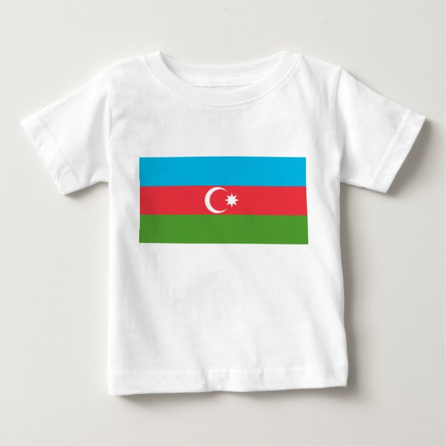 Baby T-Shirt com bandeira do Azerbaijão (Frente)