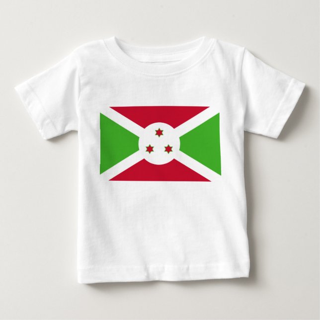 Baby T-Shirt com Bandeira do Burundi (Frente)