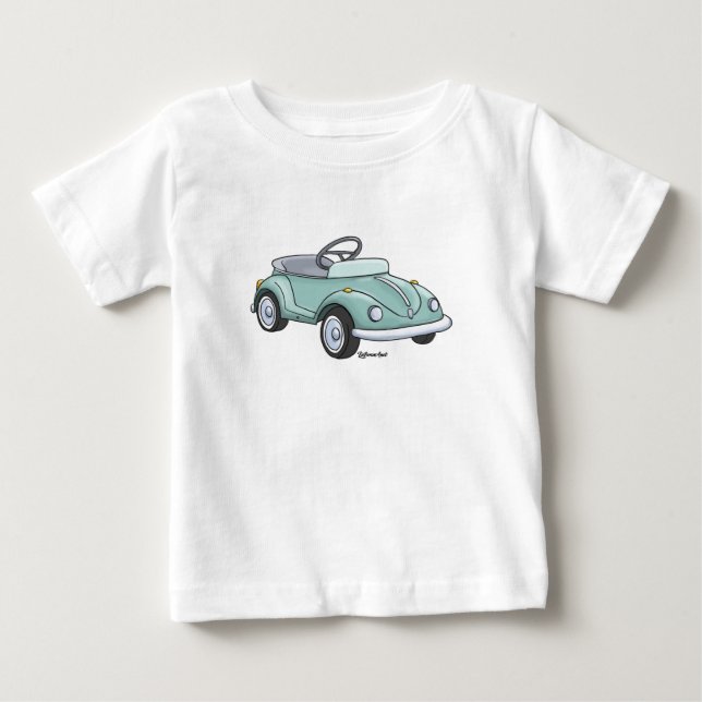 Baby t-shirt met een kever trapauto (Frente)