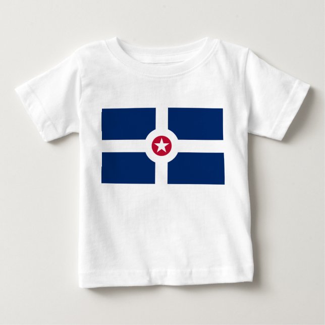 Baby T-Shirt with Flag of Indianapolis City, EUA (Frente)