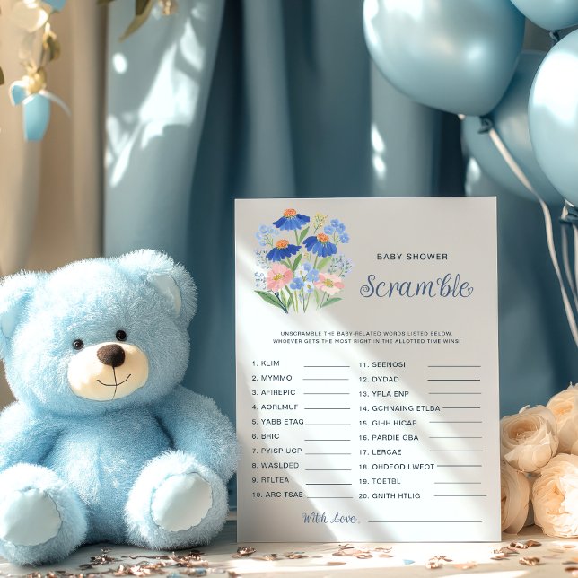 Baby Word Scramble Game Wildflower Baby Shower  (Criador carregado)