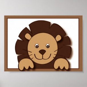 Baby Zoo Lion Selgle Wall Art Impressão 5X7
