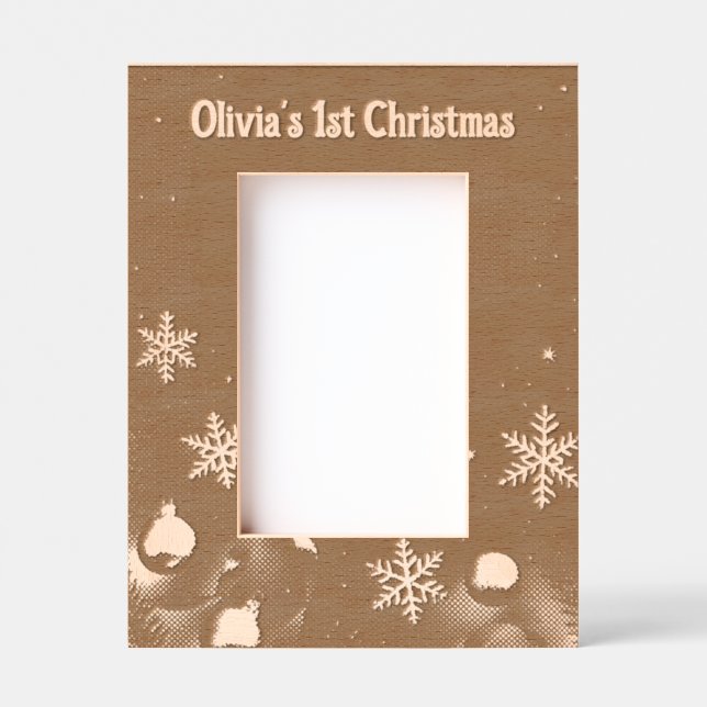 Baby's first Christmas Laser Etched Picture Frame (Front)