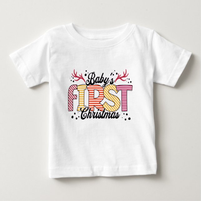 Baby's First Christmas T-shirt Design (Frente)