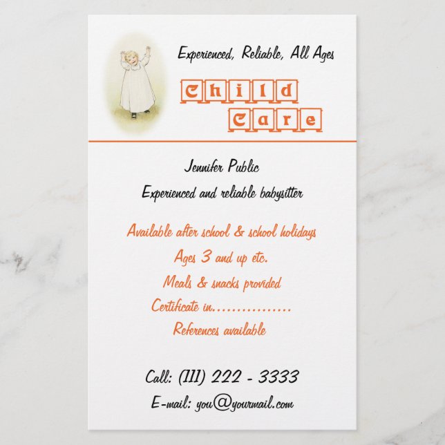 Babysitter Business Flyer (Frente)