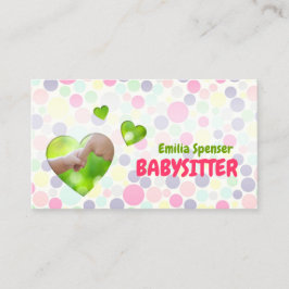 Babysitter Nanny Bubbles & Hearts Cartão de visita